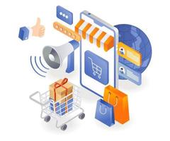 E-Commerce-Shop für die weltweiten Online-Shopping-Transaktionen vektor