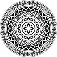 Stammes-Mandala-Muster, abstraktes kreisförmiges polynesisches Mandala, polynesisches hawaiianisches Tattoo-Stil-Vektor-Ornament-Design vektor