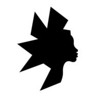 Logofrauensilhouette, modernes Frisurenkonzeptdesign, Kopf, Gesichtslogoverwendung für Schönheitssalon, Spa, Kosmetik, Vektor einzeln auf weißem Hintergrund