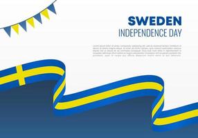 sverige självständighetsdagen bakgrundsbanner för nationellt firande vektor