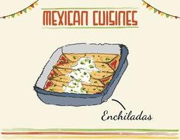 Enchilada mexikanisches traditionelles Essen vektor