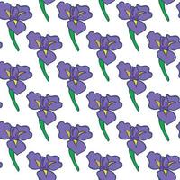 iris blomma och gren seamless mönster design vektor