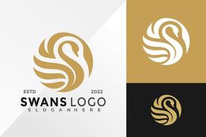 Buchstabe s Schwan Logo Design Vektor Illustration Vorlage