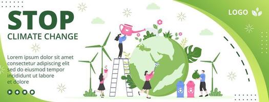 save planet earth cover mall platt designmiljö med miljövänlig redigerbar illustration fyrkantig bakgrund till sociala medier eller gratulationskort vektor