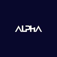 Alpha-Logo auf dunklem, minimalistischem Design vektor