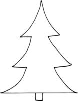 gran ikon. handritad doodle. , skandinavisk, nordisk minimalism monokrom trädskog vektor