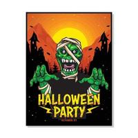 Halloween Poster mit Mumienfigur vektor