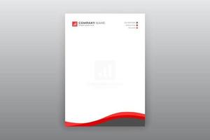 vitt brevpapper för företag med röd abstrakt prydnad vektor