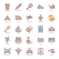 Kinderspielzeug-Icon-Pack für Ihr Website-Design, Logo, App, Benutzeroberfläche. Kinderspielzeug Symbol Umrissdesign. Vektorgrafiken und bearbeitbarer Strich.