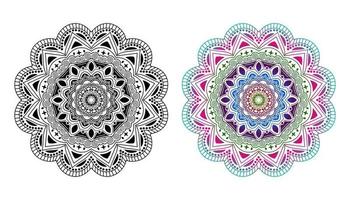 mandala. vintage dekorativa element. mandala i regnbågens färger. mandala med blommotiv. yoga mallar vektor