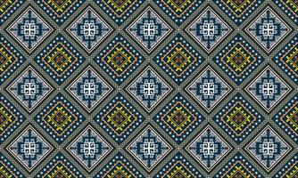 geometrische ethnische orientalische nahtlose Muster traditionelles Design für Hintergrund, Teppich, Tapete, Kleidung, Verpackung, Batik, Stoff, Vektorillustration. Stickerei-Stil. vektor