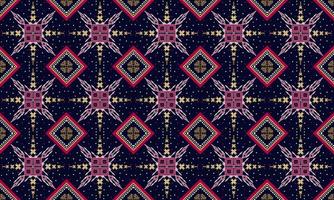 geometrische ethnische orientalische nahtlose Muster traditionelles Design für Hintergrund, Teppich, Tapete, Kleidung, Verpackung, Batik, Stoff, Vektorillustration. Stickerei-Stil. vektor