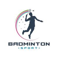 logotyp för badmintonsport för män vektor