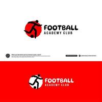 Logo-Design-Vorlage für Fußballclubs, Logo-Konzept für Fußballturniere. Fußballmannschaftsidentität lokalisiert auf weißem Hintergrund, abstrakte Sportsymboldesignvektorillustrationen. vektor