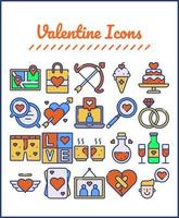 Valentinstag Icon Set vektor