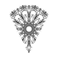 indisches Ornament schwarz weiße Karte mit Mandala vektor