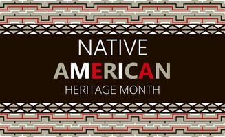 native american heritage month arrangeras i november i usa. tradition geometrisk prydnad av indianer visas vektor