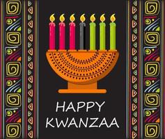 glücklicher Kwanzaa-Einladungsvektor für Web, Karte, Social Media. Happy Kwanza feierte vom 26. Dezember bis 1. Januar. vektor