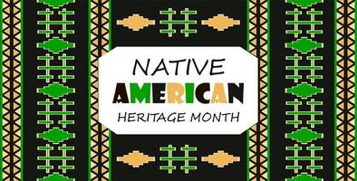 native american heritage month arrangeras i november i usa. tradition geometrisk prydnad av indianer visas vektor