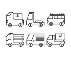 lastbil lastbil och skåpbil ikoner vektor