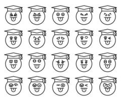 Emoticons mit Schülergesicht vektor