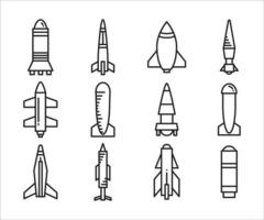 raket- och missilikoner vektor