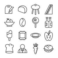 Food Line Icons vektor