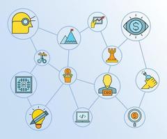 Startup-Business-Netzwerkdiagramm-Vektor-Illustration vektor