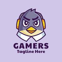 Gamer-Vogel-Maskottchen-Logo-Design vektor