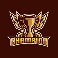 champion emblem vinnare logo design vektor