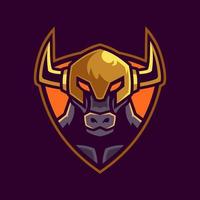 minotaur bull sport logotyp design vektor