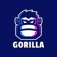 arg gorilla huvud logotyp design vektor