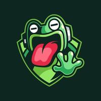 Frosch-Maskottchen-Gaming-Logo-Design vektor