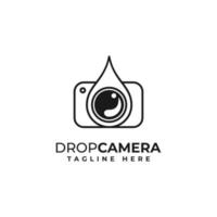 kamera, lins, droppe, kreativ fotografi logotyp vektor design