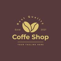 logotypdesign för café i vintagestil med kaffeikonillustration vektor