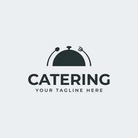 catering logotypdesign, med middagsomslagsikon, sked, gaffel, perfekt för alla livsmedelsföretags logotyper vektor