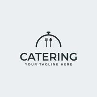 Catering-Logo-Konzept-Design, mit Dinner-Cover-Symbol, Löffel, Gabel, perfekt für jedes Lebensmittelgeschäftslogo vektor