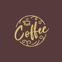 Retro-Vintage-Logo-Design für ein Café oder Café mit Kaffeesymbolen und kunstvollen Ornamenten vektor