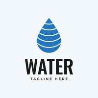 Logo-Vektor-Design für Mineralwasser-Geschäft mit Wassertropfen-Symbol-Darstellung in blauer Farbe vektor