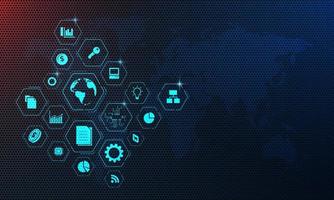 teknologibakgrund med ikoner och infografik. digital marknadsföring och affärsidé. vektor