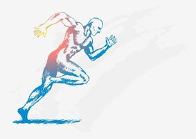 skizze abbildung eines rennenden mannes vektor
