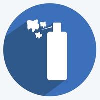 spray ikon i trendig lång skugga stil isolerad på mjuk blå bakgrund vektor