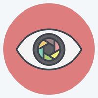 Augensymbol im trendigen Color Mate-Stil isoliert auf weichem blauem Hintergrund vektor