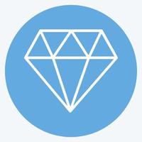 Diamant-Symbol im trendigen blauen Augen-Stil isoliert auf weichem blauem Hintergrund vektor