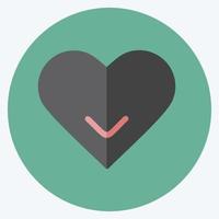 enda hjärta ikon i trendig platt stil isolerad på mjuk blå bakgrund vektor