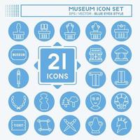 Icon Set Museum - Blaue Augen Stil vektor