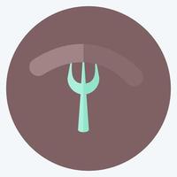 korv på gaffel ikonen i trendig platt stil isolerad på mjuk blå bakgrund vektor