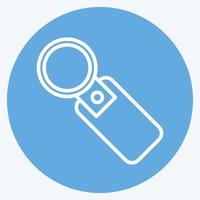 Schlüsselanhänger-Symbol im trendigen blauen Augen-Stil isoliert auf weichem blauem Hintergrund vektor