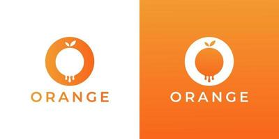 einfaches minimalistisches modernes tropfendes oranges Logo vektor