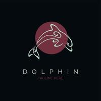 delfin fisk linje stil logotyp ikon mall design för varumärke eller företag och andra vektor